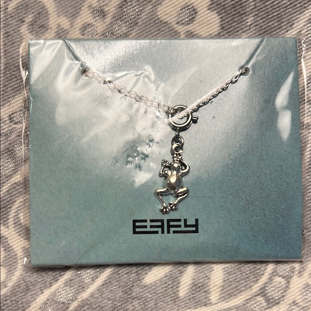EFY Silver Frog Pendant Necklace